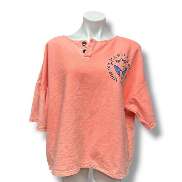 Vtg 90s Hard Tops Sweatshirt Neon Retro Graphic Print Bodybuilding Top Rare Sz L - Picture 13 of 14